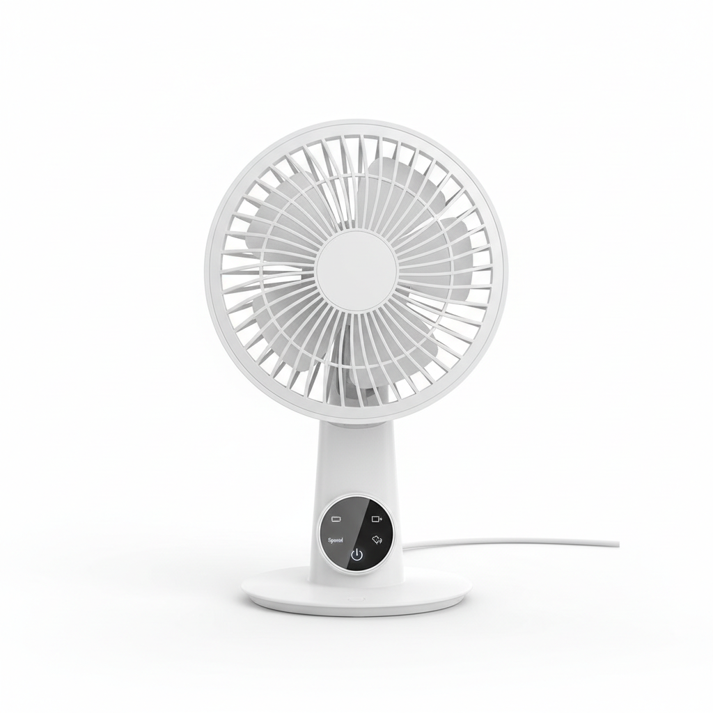 Touch screen portable desk fan front view