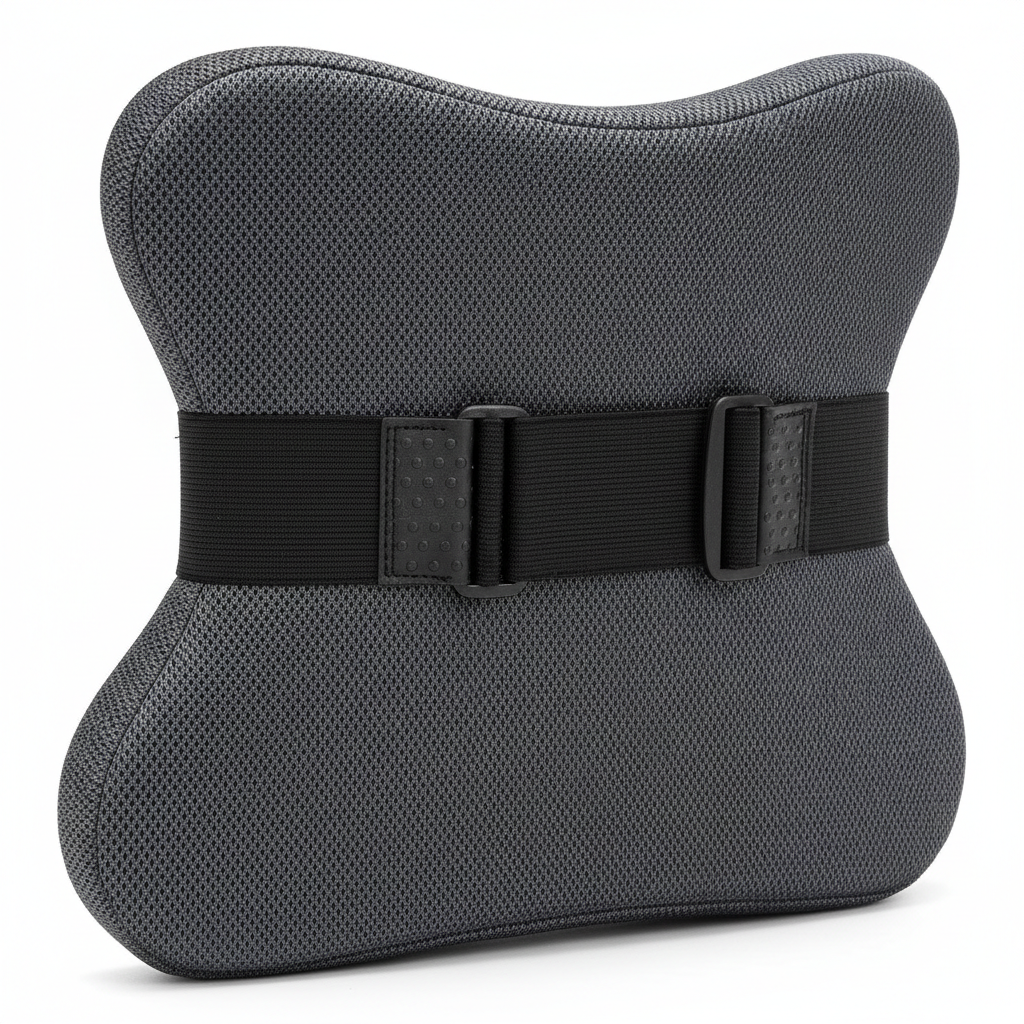 Back view showing adjustable elastic strap for chair
