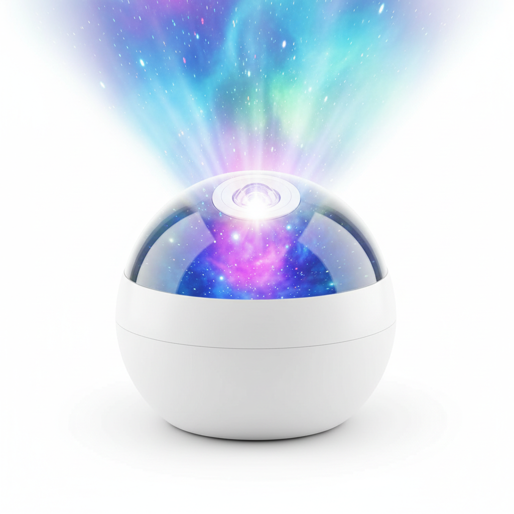 LED galaxy star projector 3/4 angle view