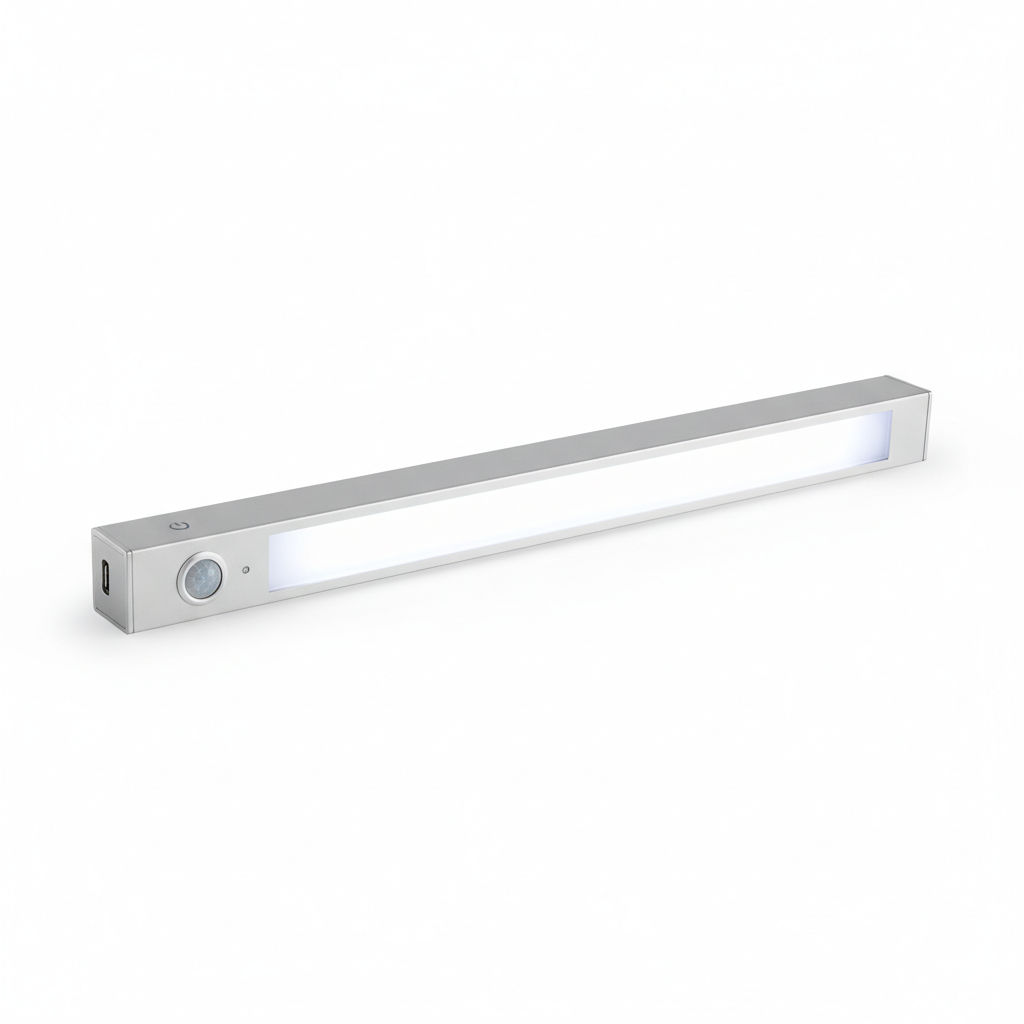 Closet LED motion sensor light 3/4 angle view