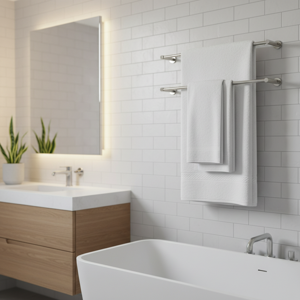 Towel rack lifestyle bathroom